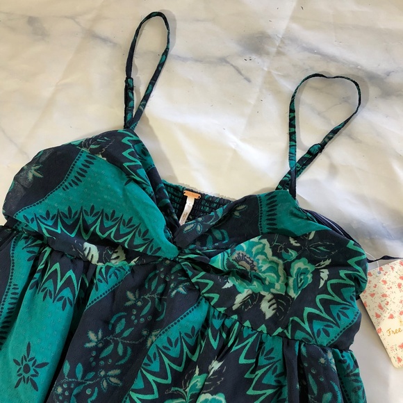Free People Eternal Spring Teal Babydoll Dress - Picture 4 of 8